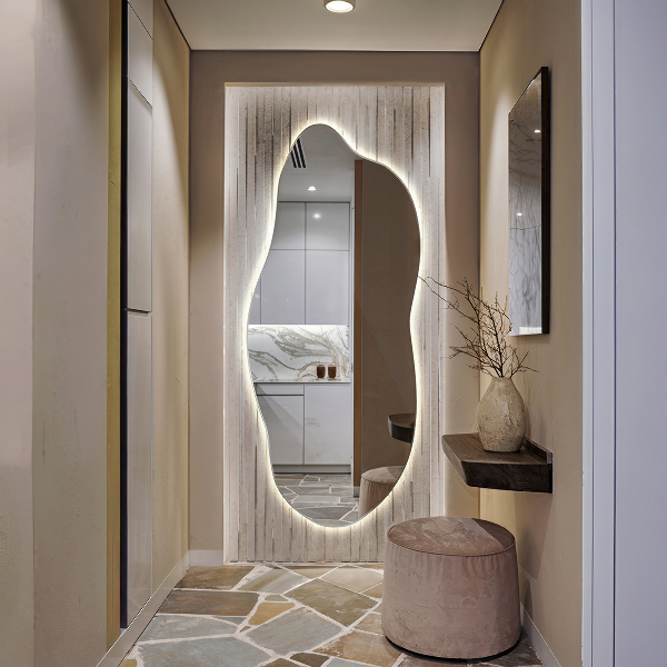 Ledes szimmetria nélküli tükör 45x100 cm