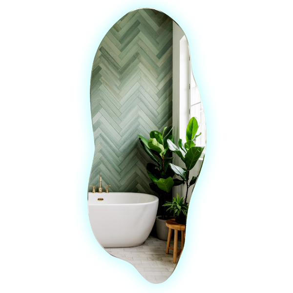 Ledes szimmetria nélküli tükör 45x100 cm