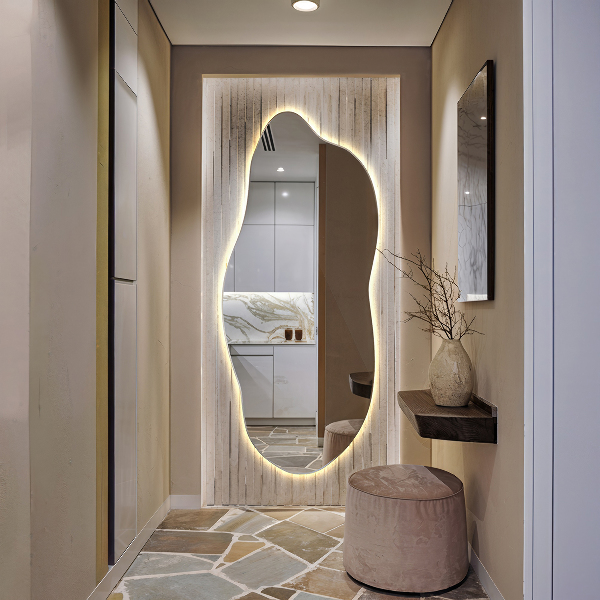 Ledes szimmetria nélküli tükör 45x100 cm