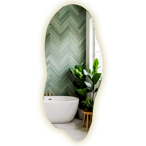 Ledes szimmetria nélküli tükör 45x100 cm