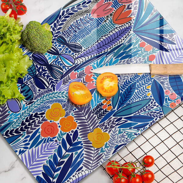 Üveg vágódeszka Festett rét