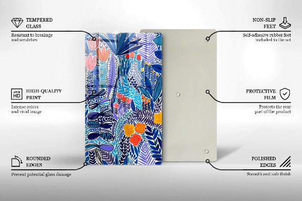 Üveg vágódeszka Festett rét