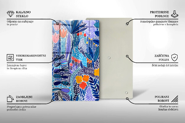 Üveg vágódeszka Festett rét