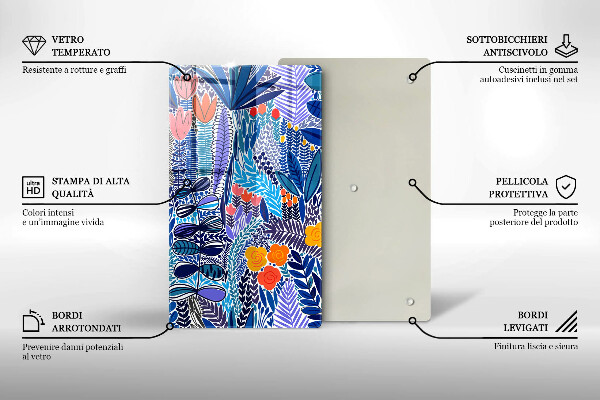 Üveg vágódeszka Festett rét