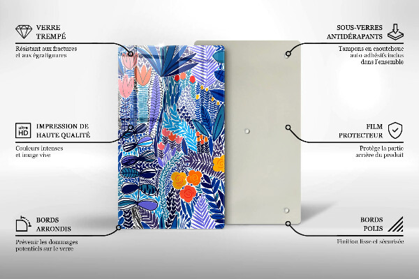 Üveg vágódeszka Festett rét