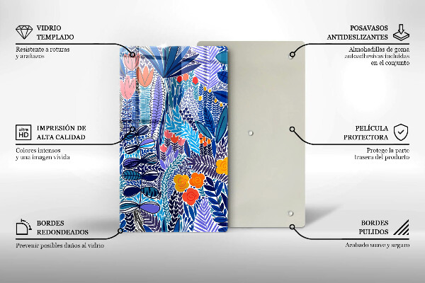 Üveg vágódeszka Festett rét