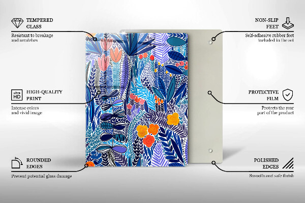 Üveg vágódeszka Festett rét