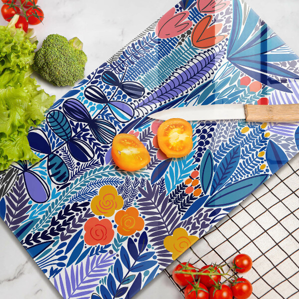 Üveg vágódeszka Festett rét