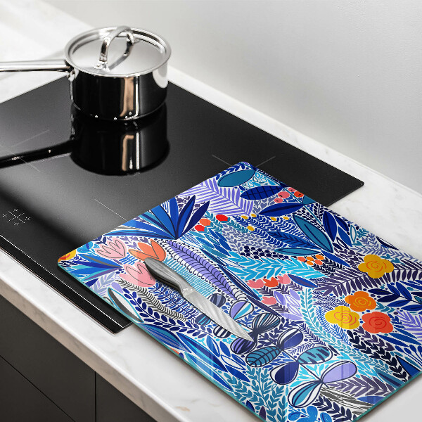 Üveg vágódeszka Festett rét