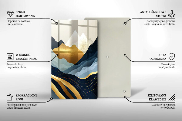 Üveg vágódeszka Absztrakt hegyek