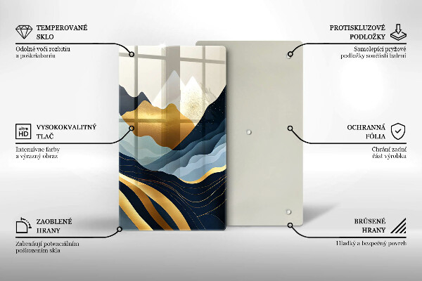 Üveg vágódeszka Absztrakt hegyek