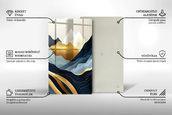 Üveg vágódeszka Absztrakt hegyek