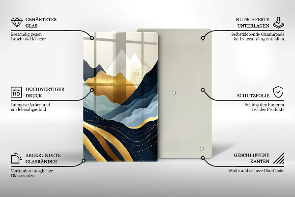 Üveg vágódeszka Absztrakt hegyek