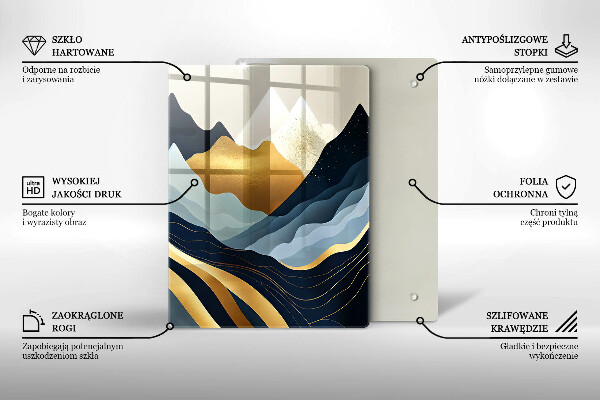 Üveg vágódeszka Absztrakt hegyek