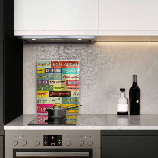 Üveg vágódeszka Feliratok Jó étvágyat nyelvek