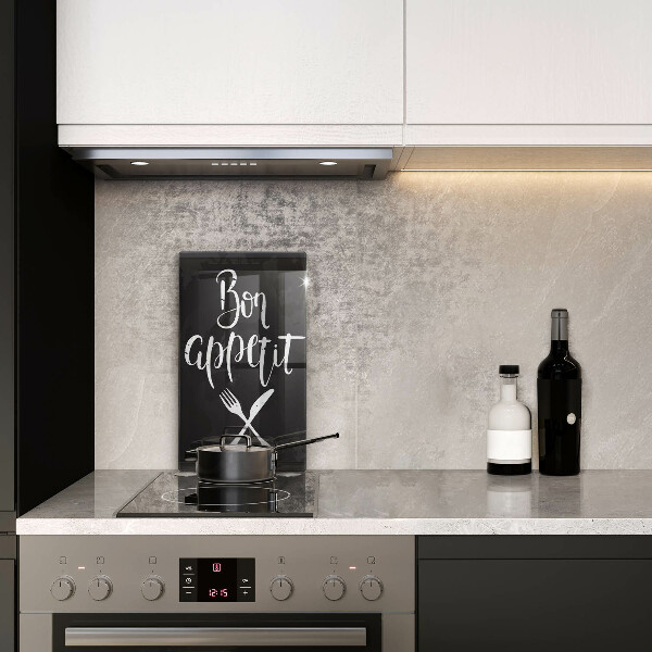 Üveg vágódeszka Bon appetit felirattal