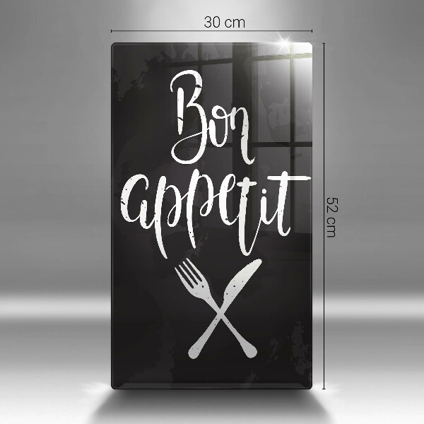 Üveg vágódeszka Bon appetit felirattal
