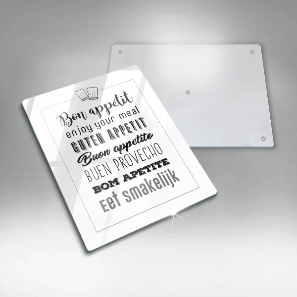 Üveg vágódeszka Konyhai felirat mondván