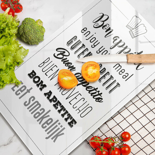 Üveg vágódeszka Konyhai felirat mondván