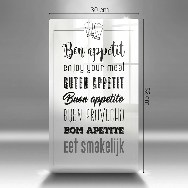 Üveg vágódeszka Konyhai felirat mondván