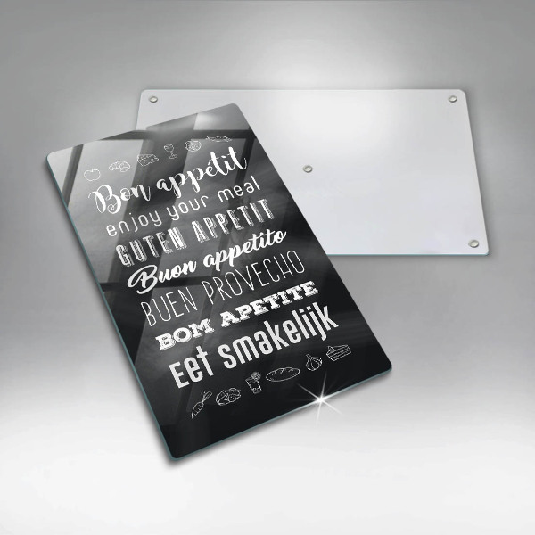 Üveg vágódeszka Konyhai felirat mondván