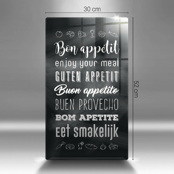 Üveg vágódeszka Konyhai felirat mondván