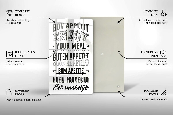 Üveg vágódeszka Felirat a konyhához mondat