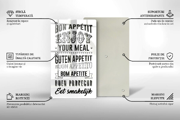 Üveg vágódeszka Felirat a konyhához mondat