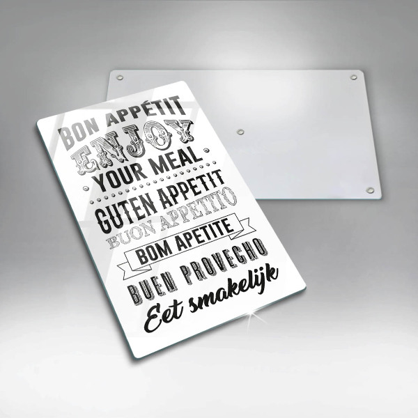 Üveg vágódeszka Felirat a konyhához mondat