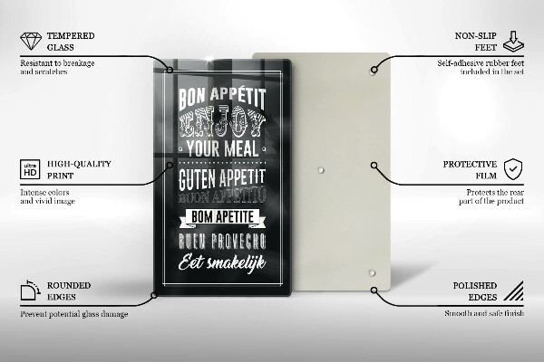 Üveg vágódeszka Felirat a konyhához mondat