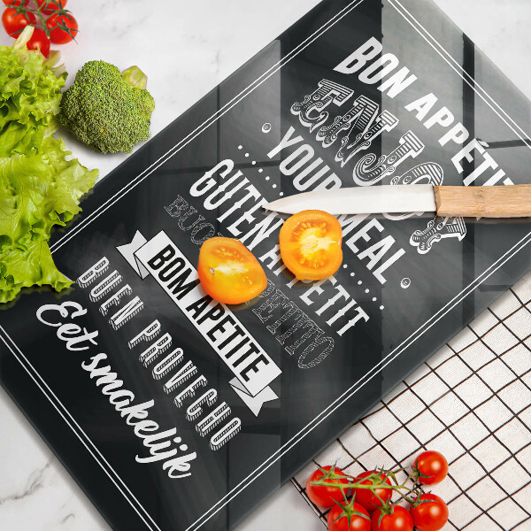 Üveg vágódeszka Felirat a konyhához mondat