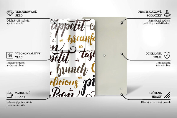 Üveg vágódeszka Bon appetit