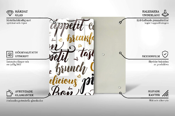 Üveg vágódeszka Bon appetit