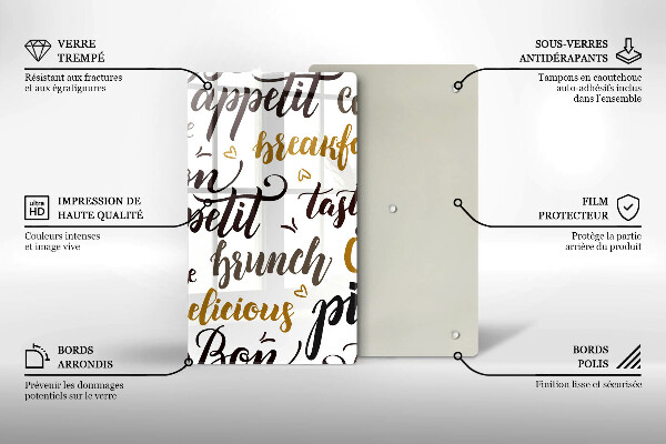 Üveg vágódeszka Bon appetit