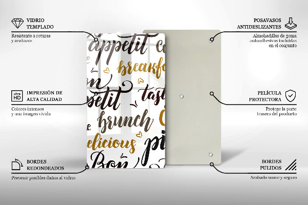 Üveg vágódeszka Bon appetit