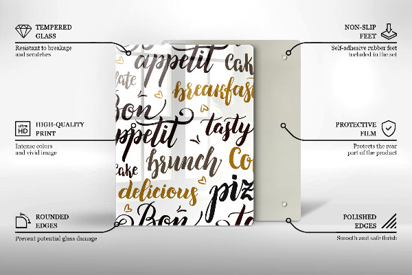 Üveg vágódeszka Bon appetit