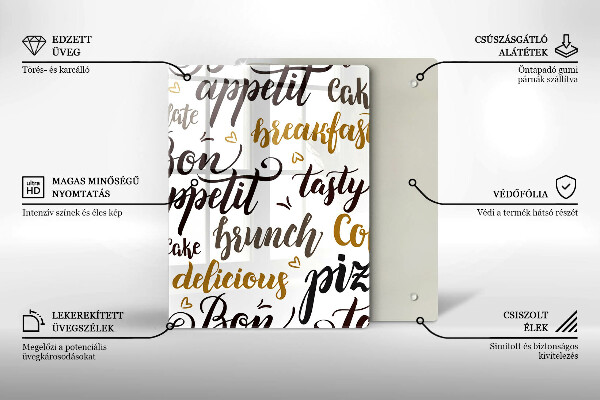 Üveg vágódeszka Bon appetit