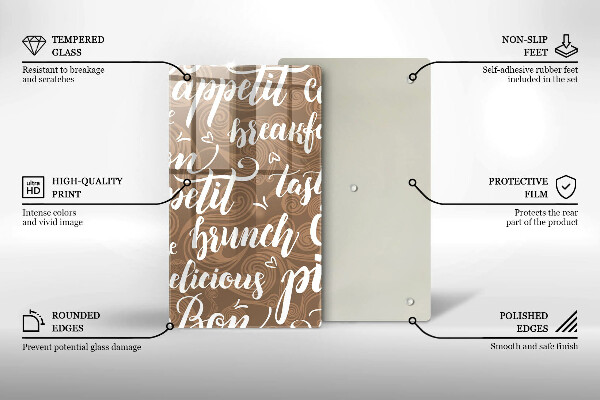 Üveg vágódeszka Bon appetit
