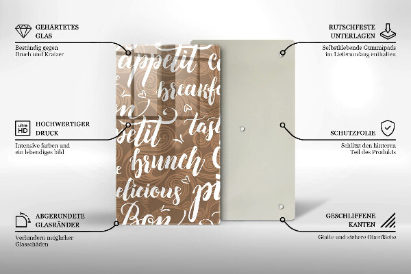 Üveg vágódeszka Bon appetit