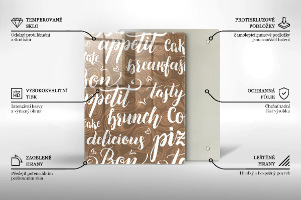 Üveg vágódeszka Bon appetit