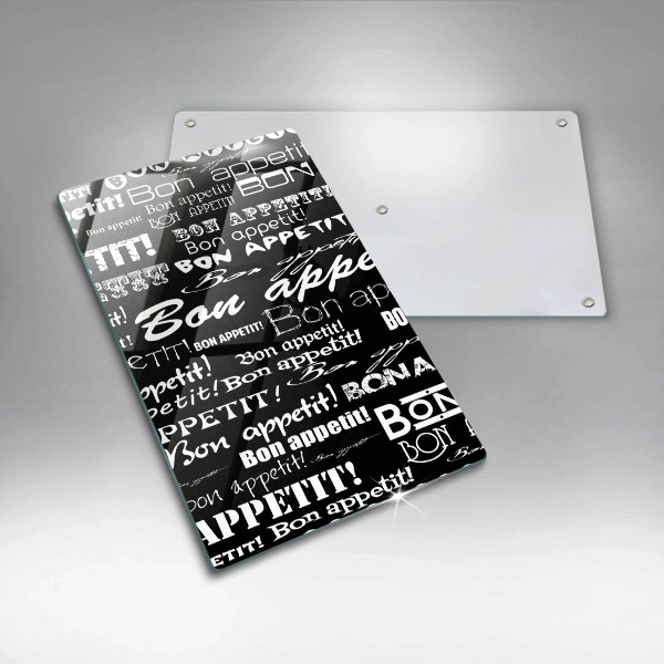 Üveg vágódeszka Konyhai feliratok Bon appetit