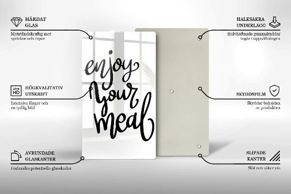 Üveg vágódeszka Enjoy your meal