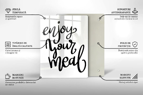 Üveg vágódeszka Enjoy your meal