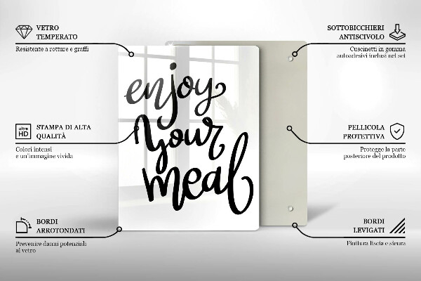 Üveg vágódeszka Enjoy your meal