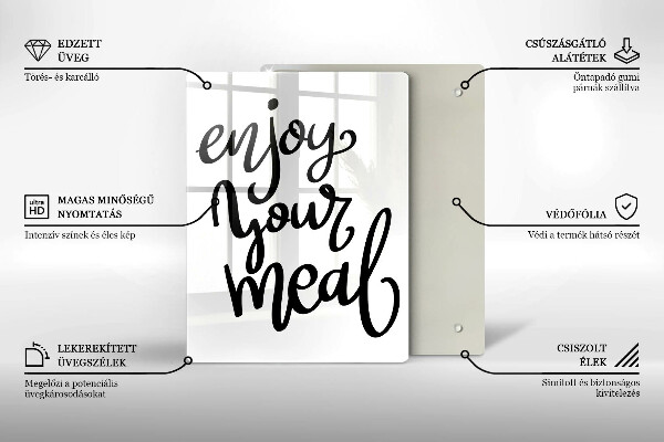 Üveg vágódeszka Enjoy your meal