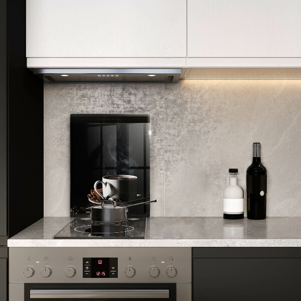 Üveg vágódeszka Egy csésze forró kávé