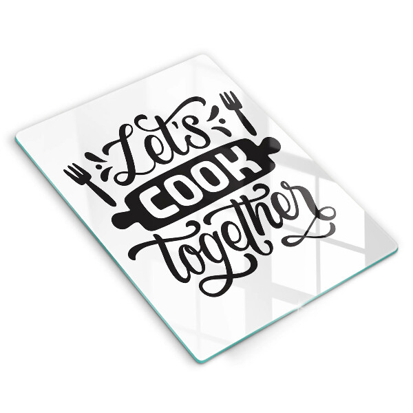 Üveg vágódeszka Let's cook together