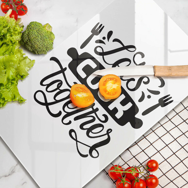 Üveg vágódeszka Let's cook together