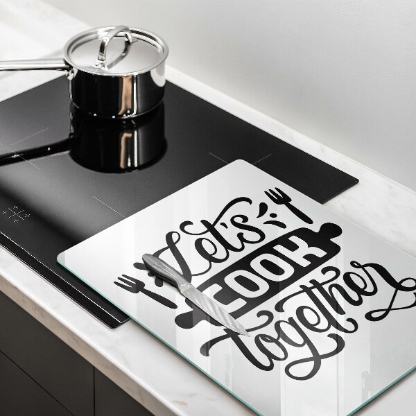 Üveg vágódeszka Let's cook together