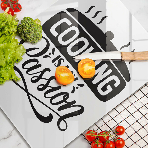 Üveg vágódeszka Cooking is my passion